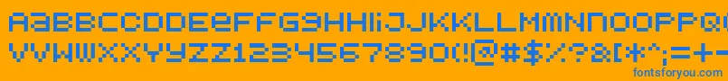 BitdustOne Font – Blue Fonts on Orange Background