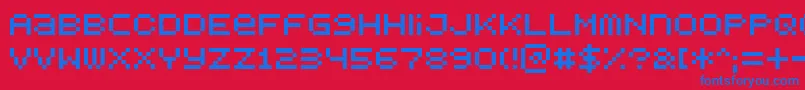 BitdustOne Font – Blue Fonts on Red Background
