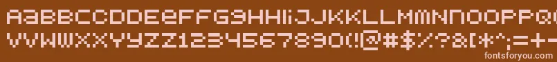 フォントBitdustOne – 茶色の背景にピンクのフォント