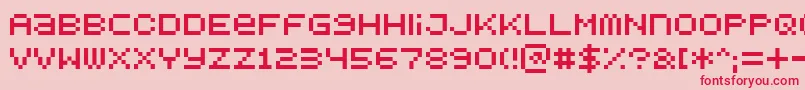 BitdustOne Font – Red Fonts on Pink Background