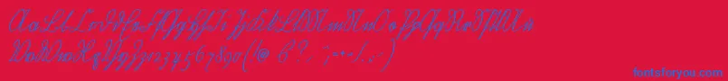 Wiegelkurrentmedium Font – Blue Fonts on Red Background