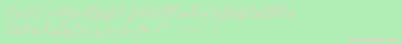 Wiegelkurrentmedium-fontti – vaaleanpunaiset fontit vihreällä taustalla