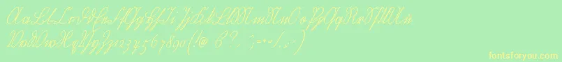 Wiegelkurrentmedium Font – Yellow Fonts on Green Background