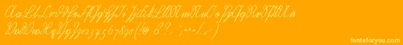 Wiegelkurrentmedium Font – Yellow Fonts on Orange Background