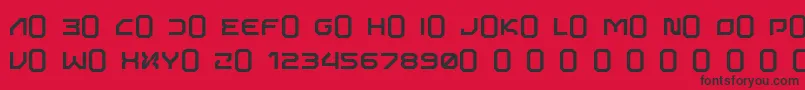 フォントAlphabot – 赤い背景に黒い文字