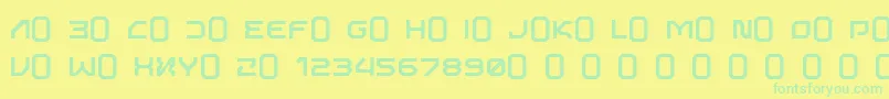 Fonte Alphabot – fontes verdes em um fundo amarelo