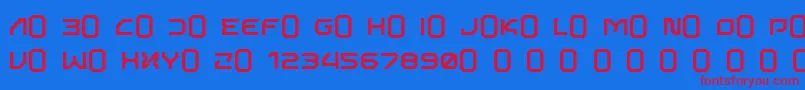 フォントAlphabot – 赤い文字の青い背景