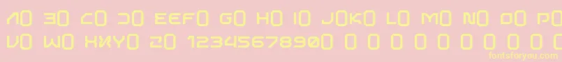 Alphabot Font – Yellow Fonts on Pink Background