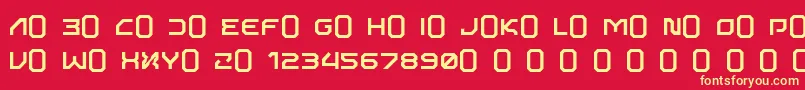 Alphabot Font – Yellow Fonts on Red Background