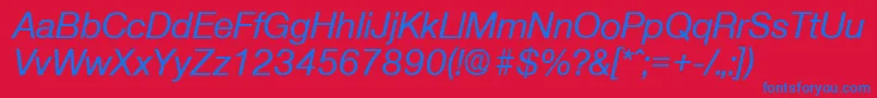 OlnovaMediumita Font – Blue Fonts on Red Background