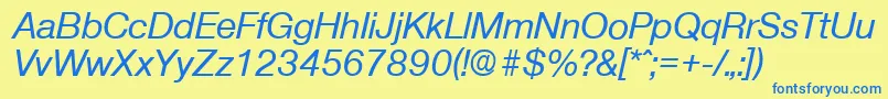 OlnovaMediumita Font – Blue Fonts on Yellow Background