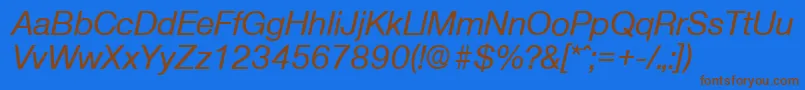 OlnovaMediumita Font – Brown Fonts on Blue Background