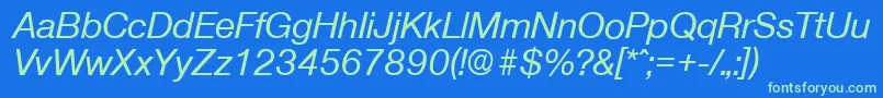 OlnovaMediumita Font – Green Fonts on Blue Background