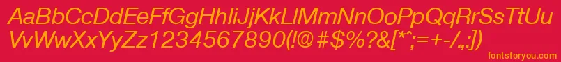 OlnovaMediumita Font – Orange Fonts on Red Background