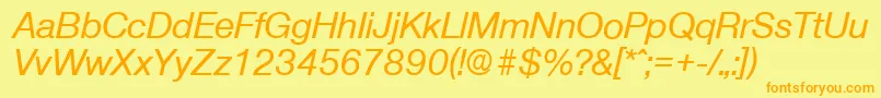 OlnovaMediumita Font – Orange Fonts on Yellow Background