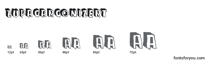 Размеры шрифта Zupagargonizert