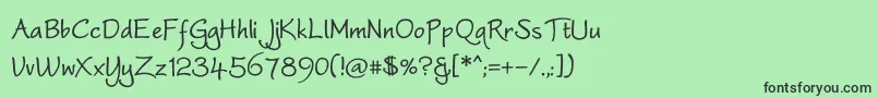 フォントWorstveldBold – 緑の背景に黒い文字