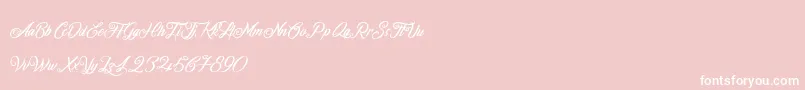 FireOnTheMountain-Schriftart – Weiße Schriften auf rosa Hintergrund