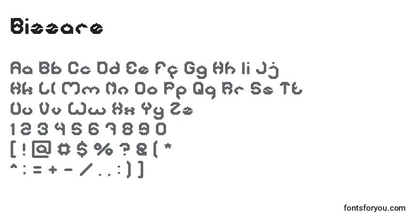 Шрифт Bizzare – алфавит, цифры, специальные символы