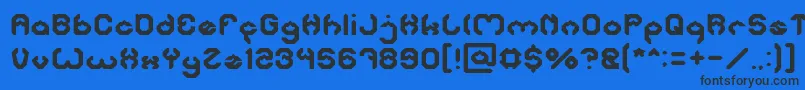 フォントBizzare – 黒い文字の青い背景