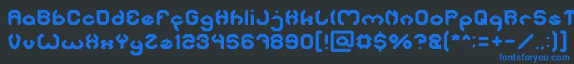 フォントBizzare – 黒い背景に青い文字