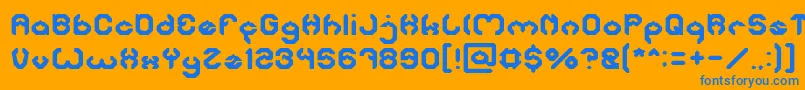 フォントBizzare – オレンジの背景に青い文字