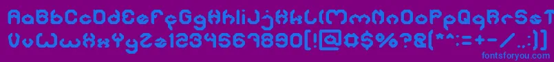 フォントBizzare – 紫色の背景に青い文字