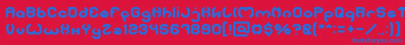 フォントBizzare – 赤い背景に青い文字