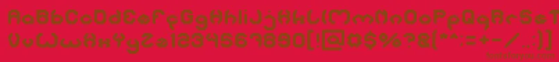 フォントBizzare – 赤い背景に茶色の文字