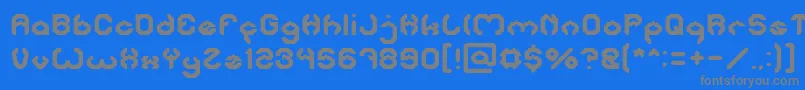 フォントBizzare – 青い背景に灰色の文字