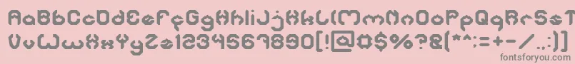 Bizzare-fontti – harmaat kirjasimet vaaleanpunaisella taustalla