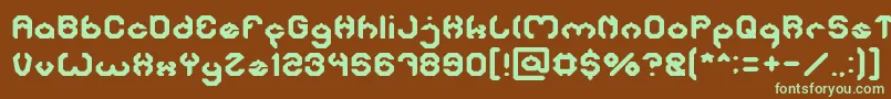 Шрифт Bizzare – зелёные шрифты на коричневом фоне