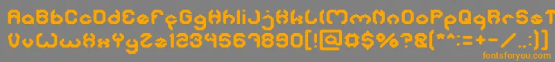 フォントBizzare – オレンジの文字は灰色の背景にあります。