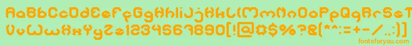 Bizzare Font – Orange Fonts on Green Background