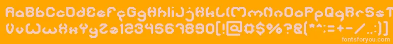 フォントBizzare – オレンジの背景にピンクのフォント