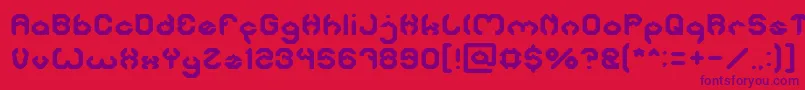 フォントBizzare – 赤い背景に紫のフォント