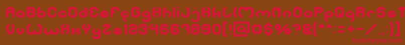 フォントBizzare – 赤い文字が茶色の背景にあります。