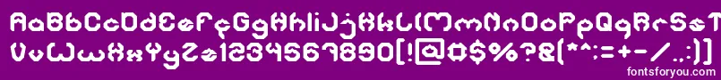 Bizzare-Schriftart – Weiße Schriften auf violettem Hintergrund