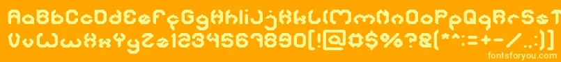 フォントBizzare – オレンジの背景に黄色の文字