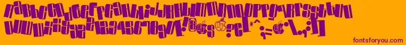 Swinc-Schriftart – Violette Schriften auf orangefarbenem Hintergrund