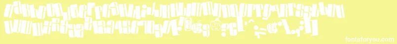 Swinc-Schriftart – Weiße Schriften auf gelbem Hintergrund