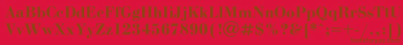 フォントBodonib – 赤い背景に茶色の文字