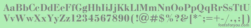 フォントBodonib – 緑の背景に灰色の文字