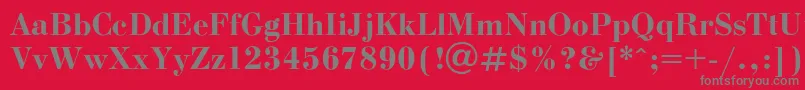 フォントBodonib – 赤い背景に灰色の文字