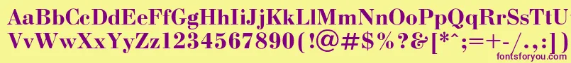 Bodonib Font – Purple Fonts on Yellow Background