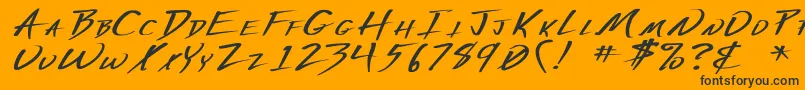 VeckerWdBold-Schriftart – Schwarze Schriften auf orangefarbenem Hintergrund