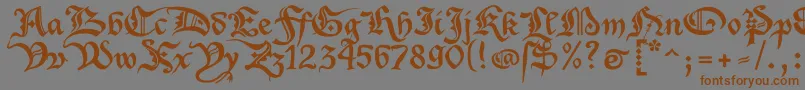 Xenippa1-Schriftart – Braune Schriften auf grauem Hintergrund
