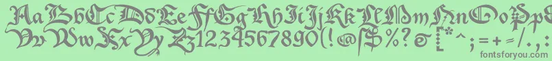 フォントXenippa1 – 緑の背景に灰色の文字