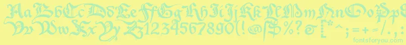 Xenippa1-Schriftart – Grüne Schriften auf gelbem Hintergrund