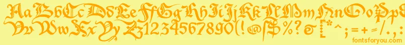 Xenippa1-Schriftart – Orangefarbene Schriften auf gelbem Hintergrund